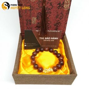Vòng Tay Gỗ Sưa Đỏ 12ly Mix Tỳ Hưu Bạc Xi Vàng