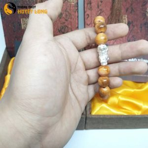Vòng Tay Huyết Long Vip 12 Ly Mix Tỳ Hưu Bạc 925