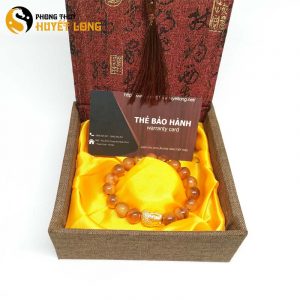 Vòng Tay Huyết Long Vip 10Ly Mix Mặt Phật Bạc Xi Vàng