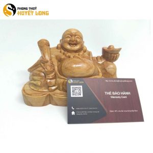 Tượng Di Lặc Để Bàn Gỗ Huyết Long