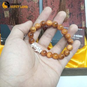 Vòng Tay Huyết Long Vip 10Ly Mix Tỳ Hưu Bạc 925
