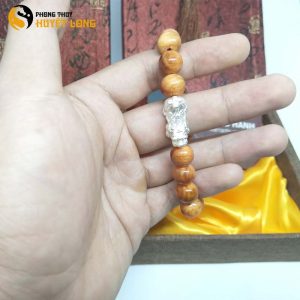 Vòng Tay Huyết Long Vip 10Ly Mix Tỳ Hưu Bạc 925