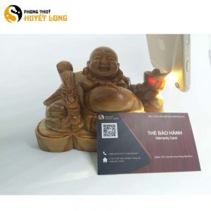 Tượng Di Lặc Để Bàn Gỗ Huyết Long