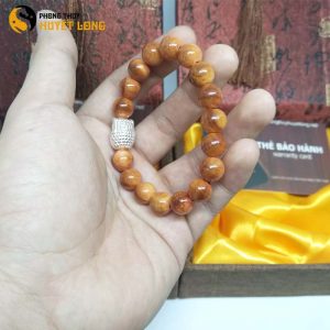 Vòng Tay Huyết Long Vip 10Ly Mix Mặt Phật Bạc 925