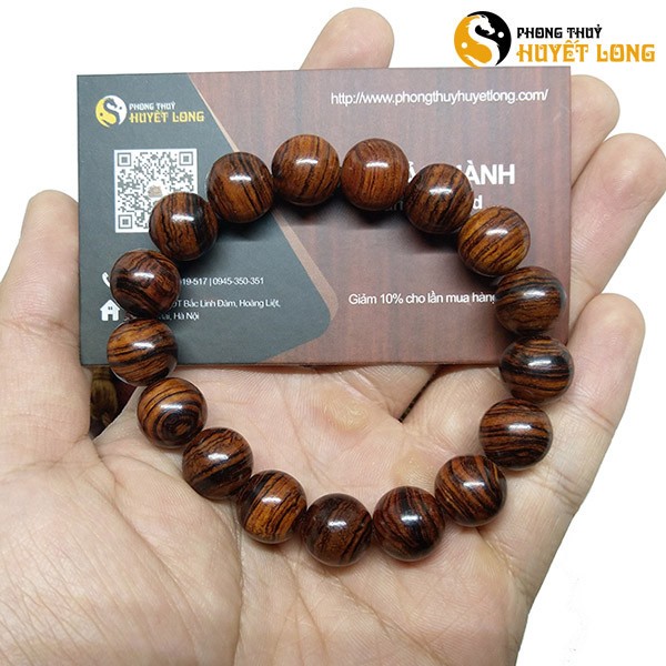 Vòng Tay Gỗ Sưa Đỏ 12Ly 17 Hạt (Size Nam)