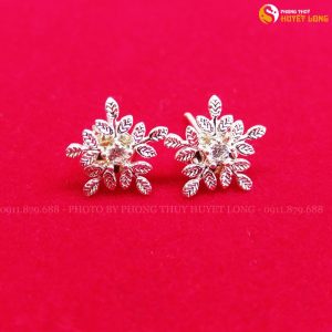 Bông tai bạc nữ s925 hình bông hoa tuyết