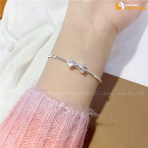 lắc tay, vòng tay bạc nữ hình nơ hàn quốc