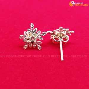 2Bông tai bạc nữ s925 hình bông hoa tuyết