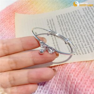 lắc bạc, vòng tay bạc nữ hình con bướm mẫu hot hàn quốc