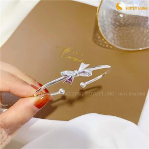 lắc tay, vòng tay bạc nữ hình nơ hàn quốc