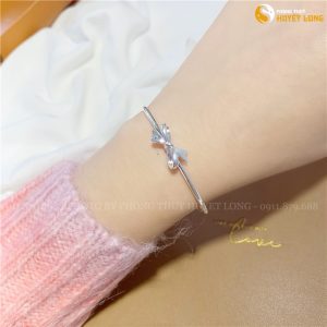 lắc tay, vòng tay bạc nữ hình nơ hàn quốc
