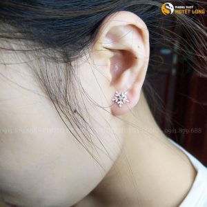 Bông tai bạc nữ s925 hình bông hoa tuyết