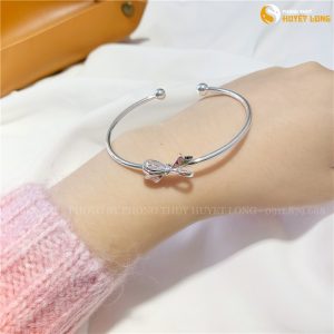 lắc tay, vòng tay bạc nữ hình nơ hàn quốc