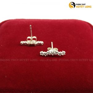 Bông tai, hoa tai, khuyên tai nữ bạc đính đá nhiều viên