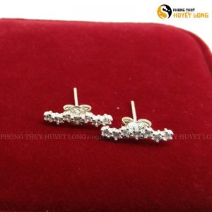 Bông tai, hoa tai, khuyên tai nữ bạc đính đá nhiều viên