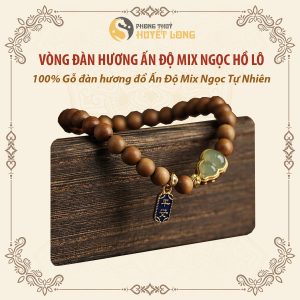Vòng Tay Đàn Hương Đỏ Ấn Độ Mix Ngọc Hồ Lô May Mắn, Bình An, Tài Lộc, Vòng Tay Phong Thủy Linh Thiêng, Size 6mm Nữ