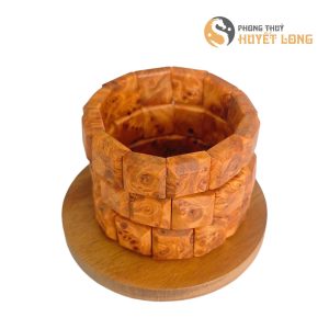 Lắc Tay Gỗ Nu Huyết Long Cao Cấp Bản 17mm, Lách Gỗ Huyết Rồng Thơm Nức Mũi